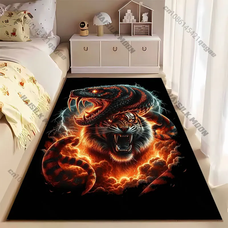 Powerful fusion of fierce predators carpet Yoga living room room decor children's crawling mat doormat area rug games mat
