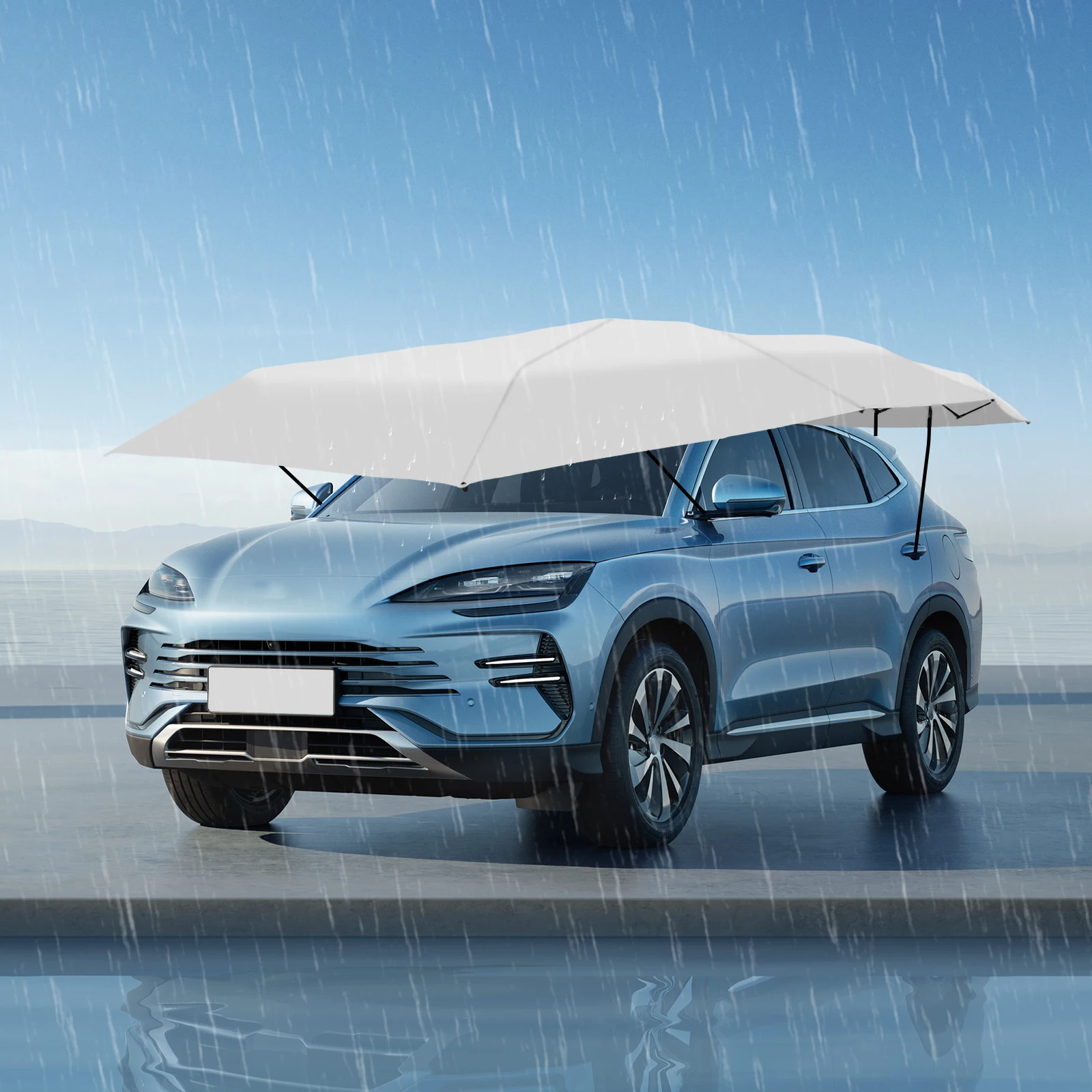 مظلة السيارة المتنقلة المرآب المظلة العزل الحراري غطاء السيارة الحماية من الشمس غطاء السيارة، مأوى المطر القابل للطي سقيفة السيارة