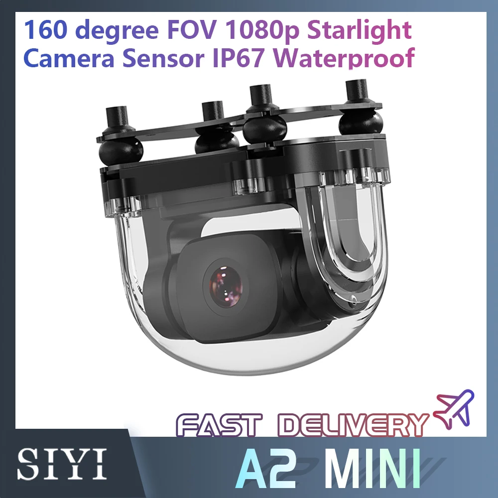 

SIYI A2 mini Ultra Wide Angle FPV Gimbal Single Axis Tilt with160 degree FOV 1080p Starlight Camera Sensor IP67 Waterproof