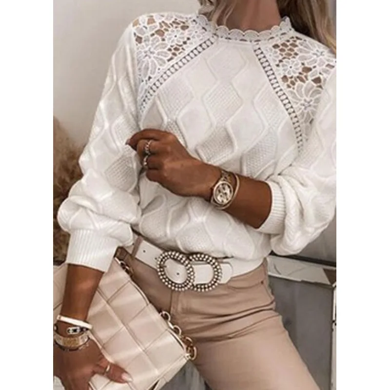 

Women Sweaters O Neck Long Sleeve Cute Knitted Pullover Warm Sweater Elegant