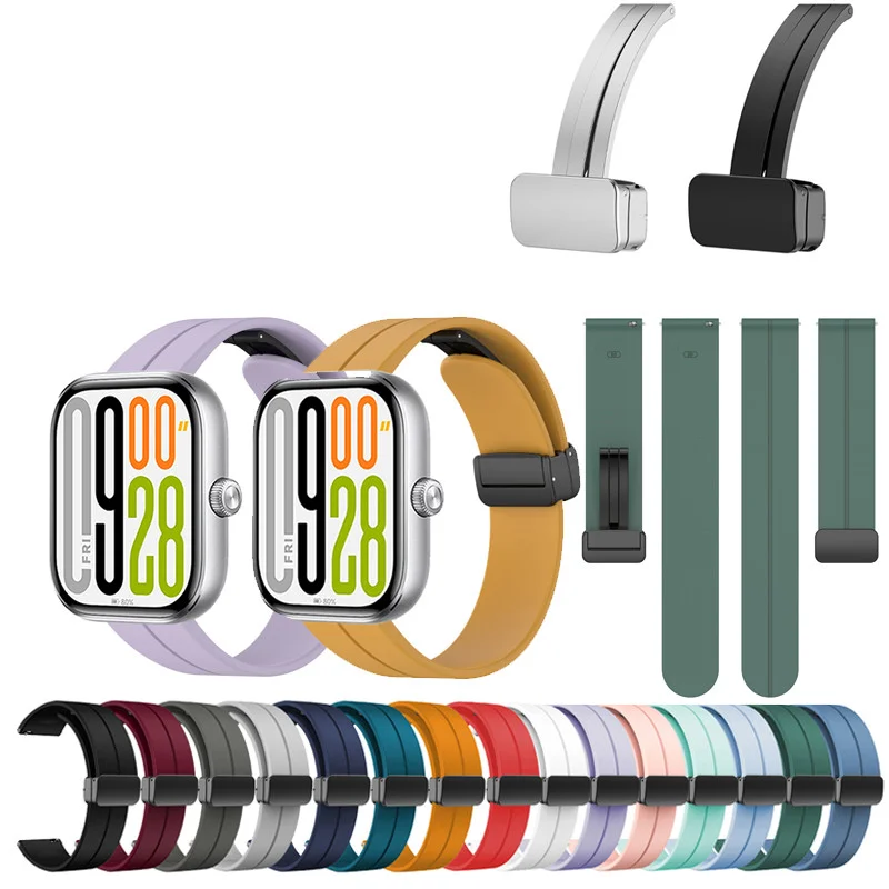 Для Redmi Watch 4 5 Active 5Lite силиконовый ремешок с магнитной пряжкой браслет для Xiaomi Band 8Pro 9Pro