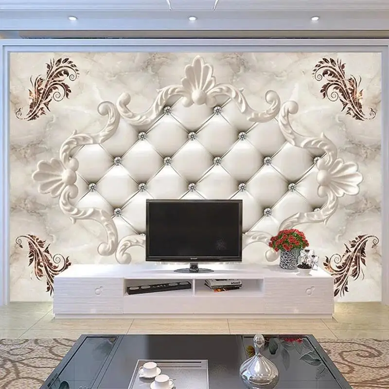 Custom 3D Wallpaper European Style Soft Roll Marble Photo Wall Murals Living Room TV Sofa Bedroom Background Wall Papers Fresco