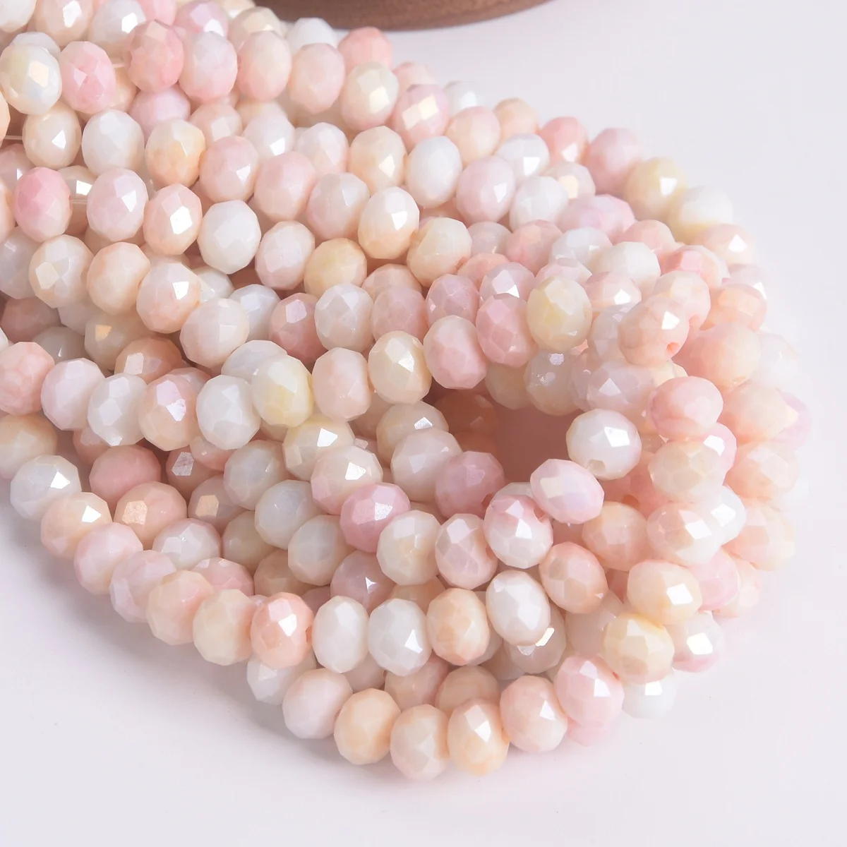 Mixed Colors Rondelle Shape 6x5mm 8x6mm Faceted Opaque Glass Loose Spacer Beads Lot For Jewelry Making DIY Bracelet Findings - Image 4