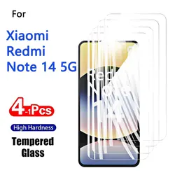 1-4pcs Screen Protectors For Xiaomi Redmi Note 14 5G Tempered Glass Crystal HD 9H High Aluminum Anti Scratch Case Friendly 6.67
