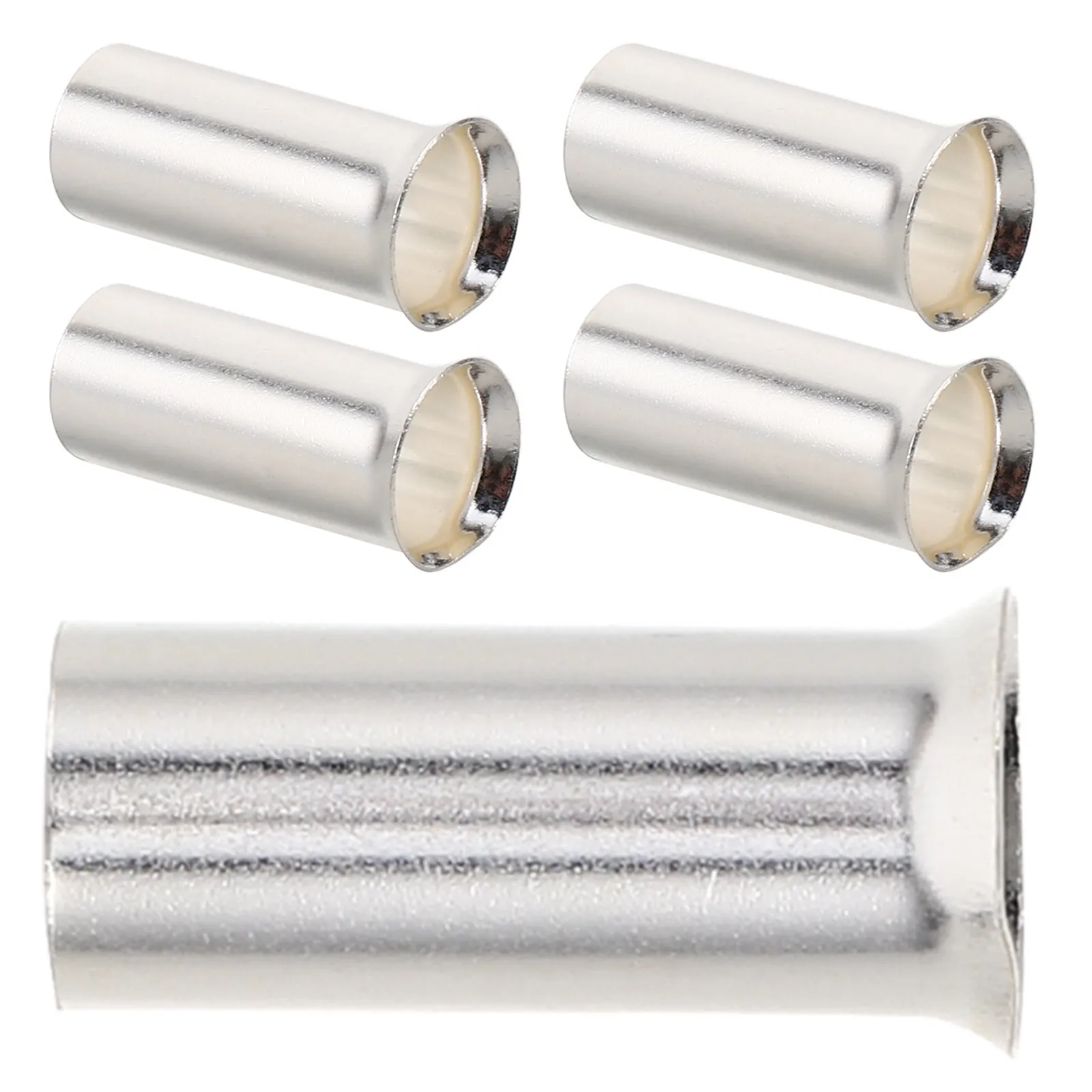 5Pcs Copper Crimp Terminal Connector Kit Car Audio Wiring Cable End Terminals Silver Plated Wire Ferrules Set Electrical