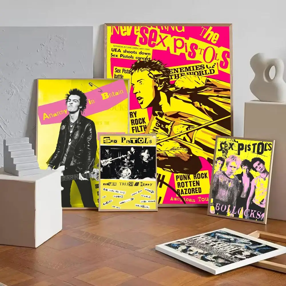 Rock Band S-Sex pistols Poster Decorative Wall Art Stickers Mural Photo Print for Home Living Room Hallway Decor