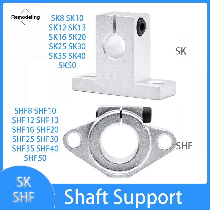 Shaft Support Linear Bearing Aluminum Alloy SK8 SK10 SK12 SK13 SK16 SHF8 SHF10 SHF12 SHF13 SHF16 For CNC Router 3D Printer Part