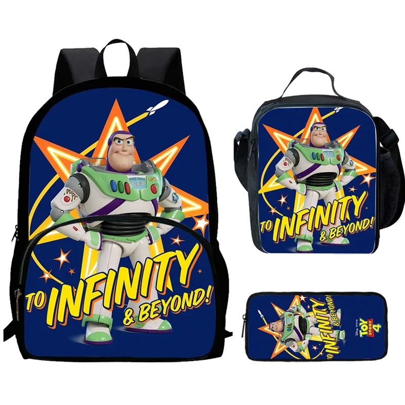 

Cartoon Toy Story Child Backpack with Front Pocket,Lunch Bags,Pencil Bags for Aged 5-10,Cartoon School Bags for Boys Girls