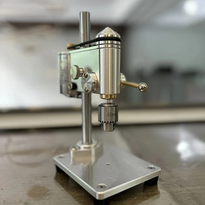 Micro Bench Drill 0.3-4mm Mini Drilling Machine Precision Watch Repair Tool Bench Drill With Speed Adjustable Power Adapter 220V
