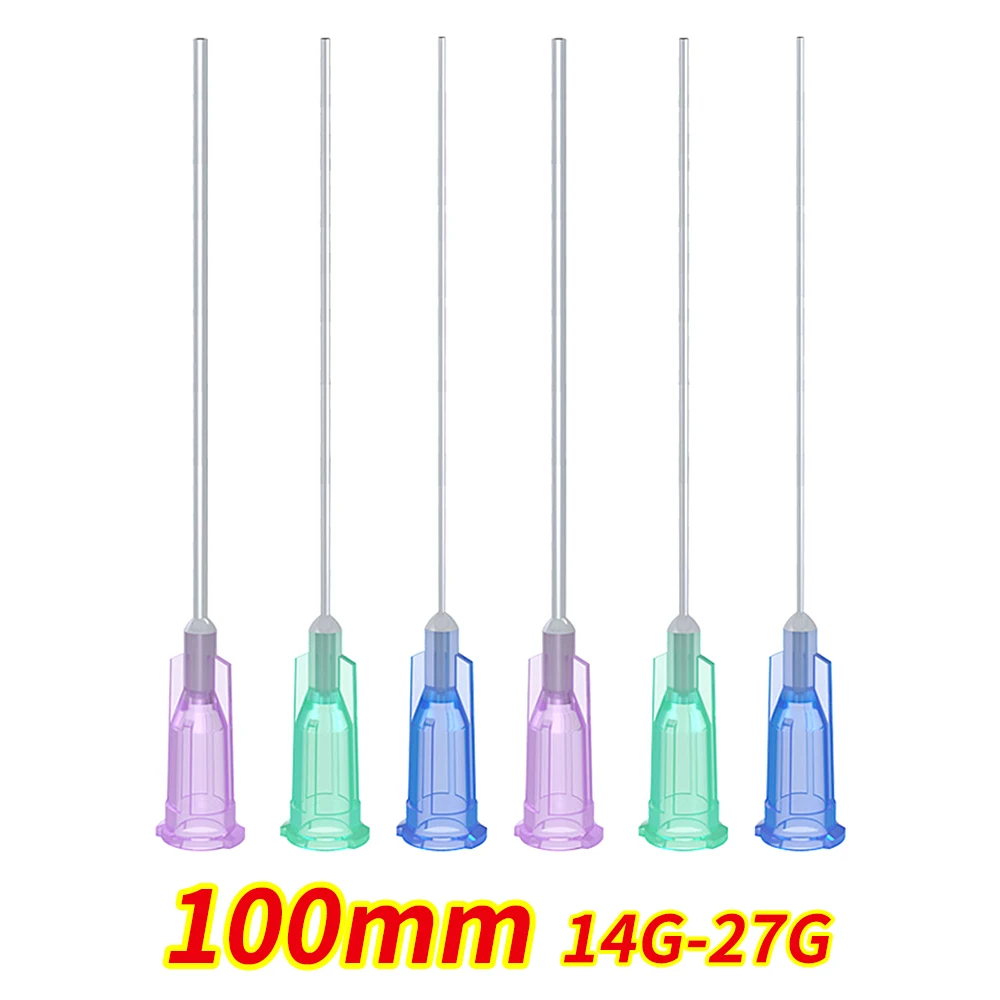 20pcs 14G-27G 100mm Dispensing Needle Glue Injection Needle Stainless Steel Bayonet Needle for Filling E-liquid, Ink and Syringe