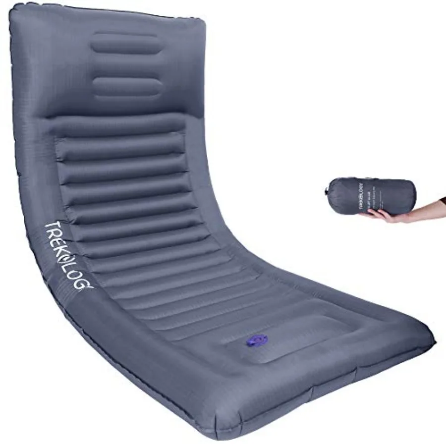 

Sleeping Pad for Camping - Infaltable Mat 73.2"x 29.9" Premium with Built‑in Pump Neck‑Support Pillow Thick 4.9" Height Ultrali