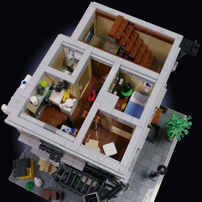 2712개 MOC 피터 파커 아파트 모듈형 모델 블록 장난감 창의적 아이디어 교육용 브릭 크리스마스 선물 생일 선물