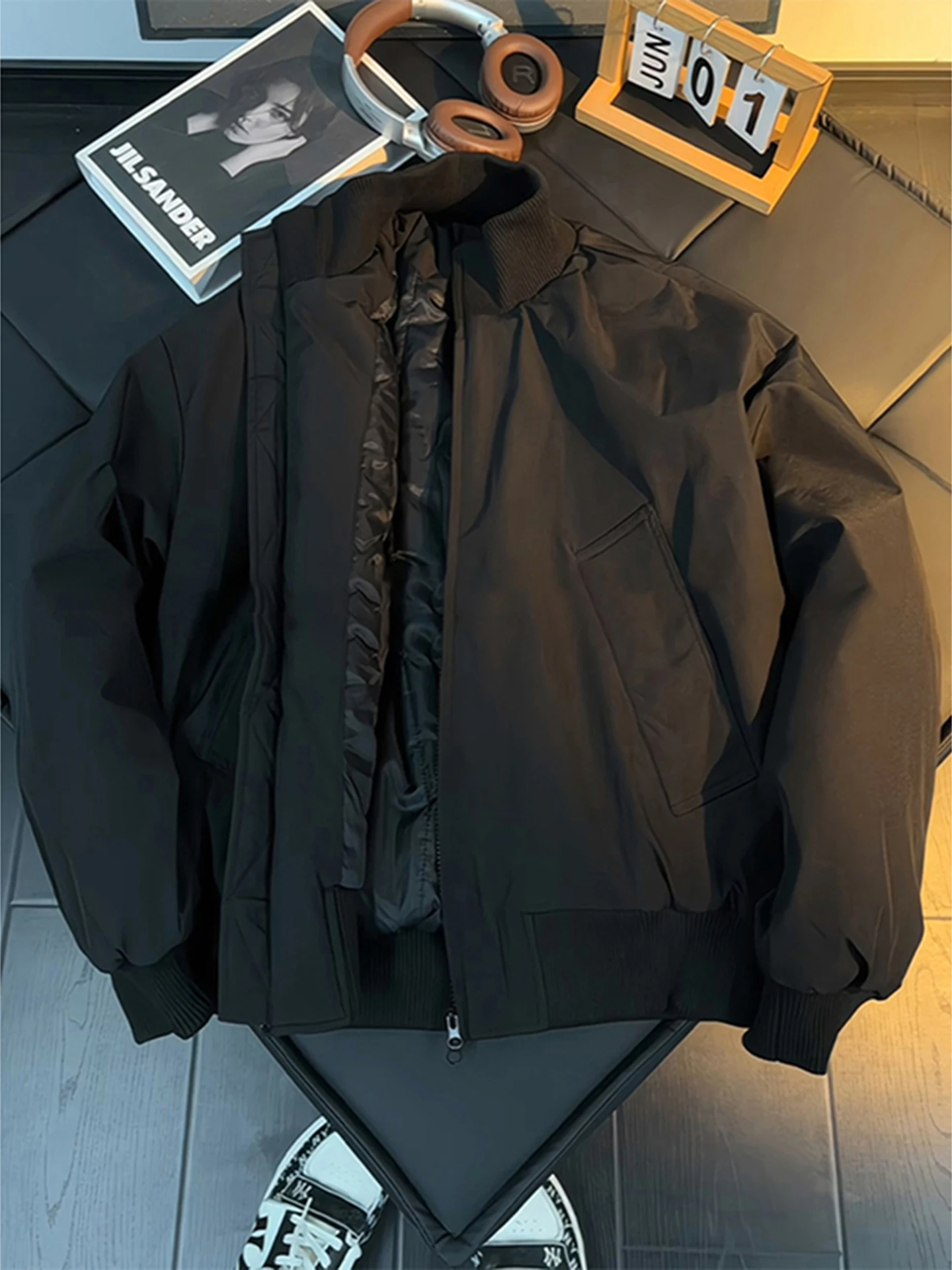 

Bla Bomber Flight Jaet Мужская зимняя футболка с хлопковой подкладкой Thiened American Baseball Sle Футболка-ветровка