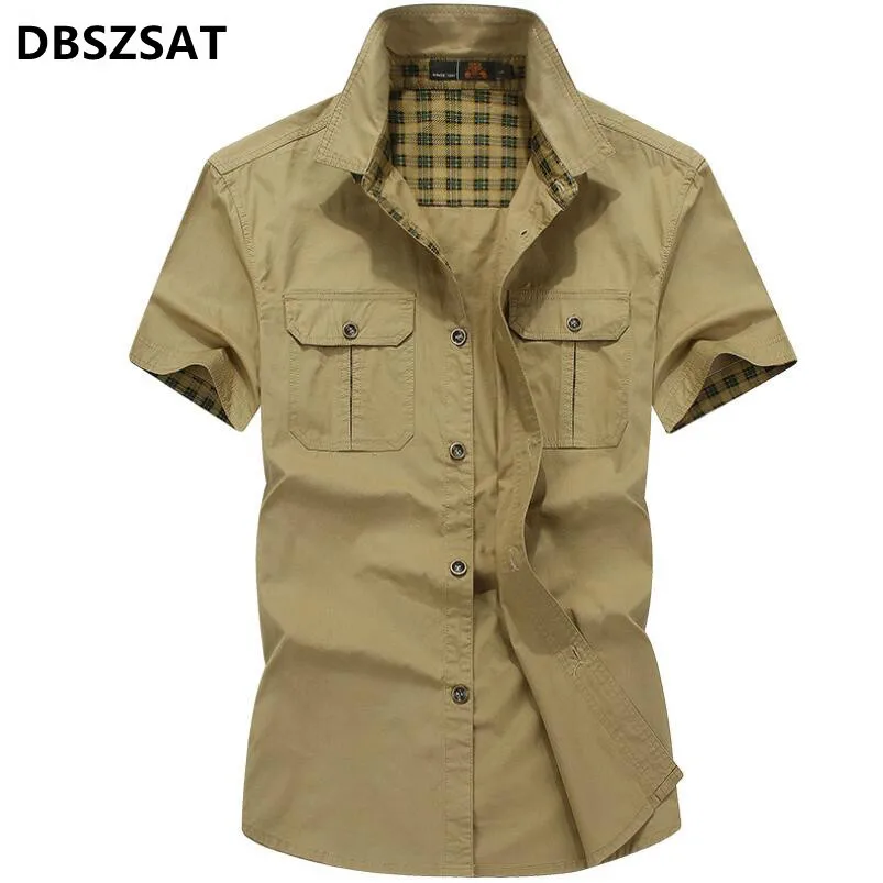 

2023 New Men's Cotton Shirts Brand Clothing 2020 Casual Denim Shirt Men Plus Size 4XL 5XL Camisa social masculina Army Shirts