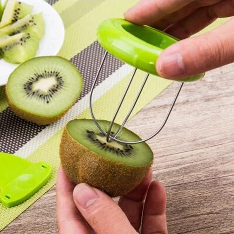 Fast Fruit Kiwi Cutter Peeler Slicer Kitchen Gadgets Stainless Steel Kiwi Peeling Tools Kitchen Fruit Salad Kitchen Accessories