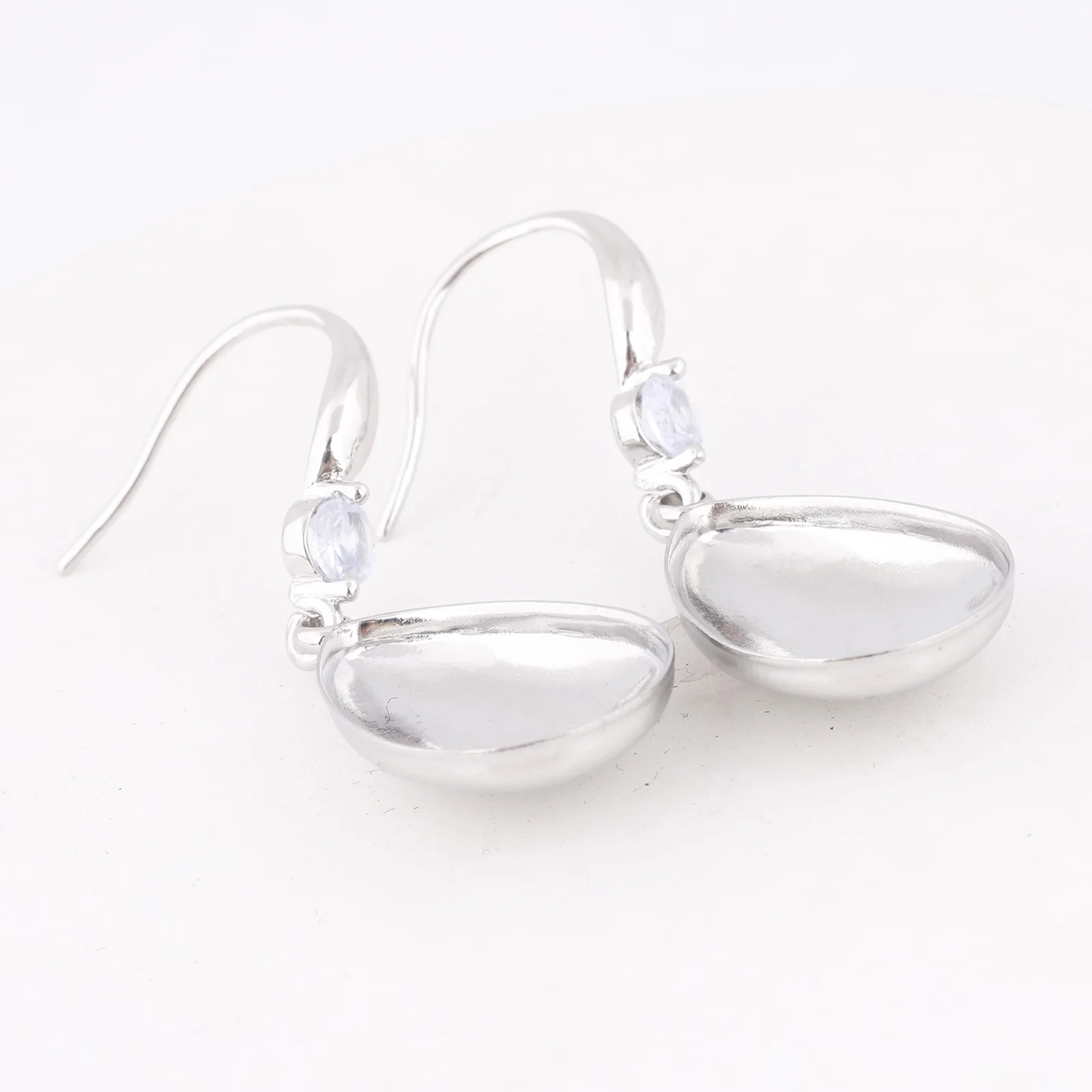 10pcs Stainless Steel Teardrop Earring Cup Base Settings for DIY