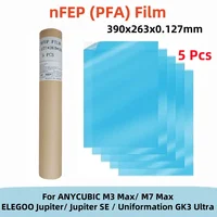 5 Piezas Película PFA 13 Pulgadas 390x263x0.127mm Película NFEP Para Piezas de Impresora 3D ANYCUBIC Photon M3 Max / M7 Max ELEGOO Jupiter SE / Jupiter