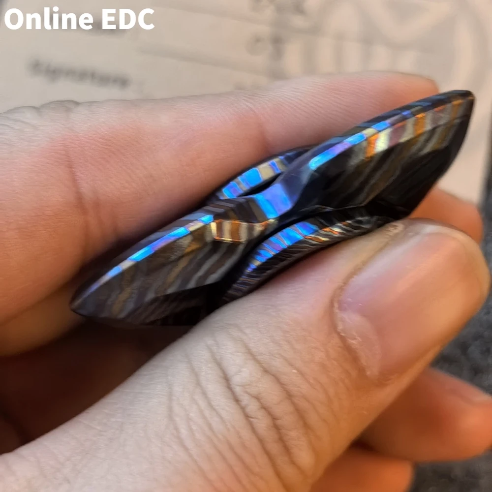 중고 NOVO STUDIO EDC 아파치 XL 티마스커스 피젯 스피너 삼중날 피젯 스피너