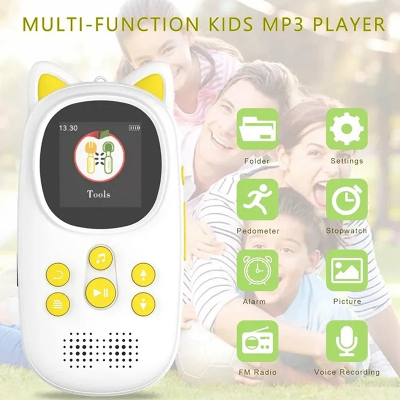 32GB MP3 Player Bluetooth,Portable Music Player For Kids Built-In HD Speaker Support Voice Recording Pedometer FM Radio