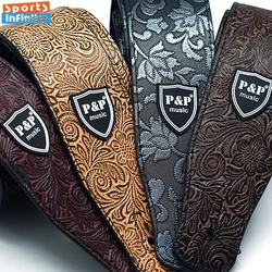 Widen PU Leather Acoustic Guitar Strap Electric Bass Wooden Guitar Shoulder Strap Belt Snake Print Straps Guitar Accessories