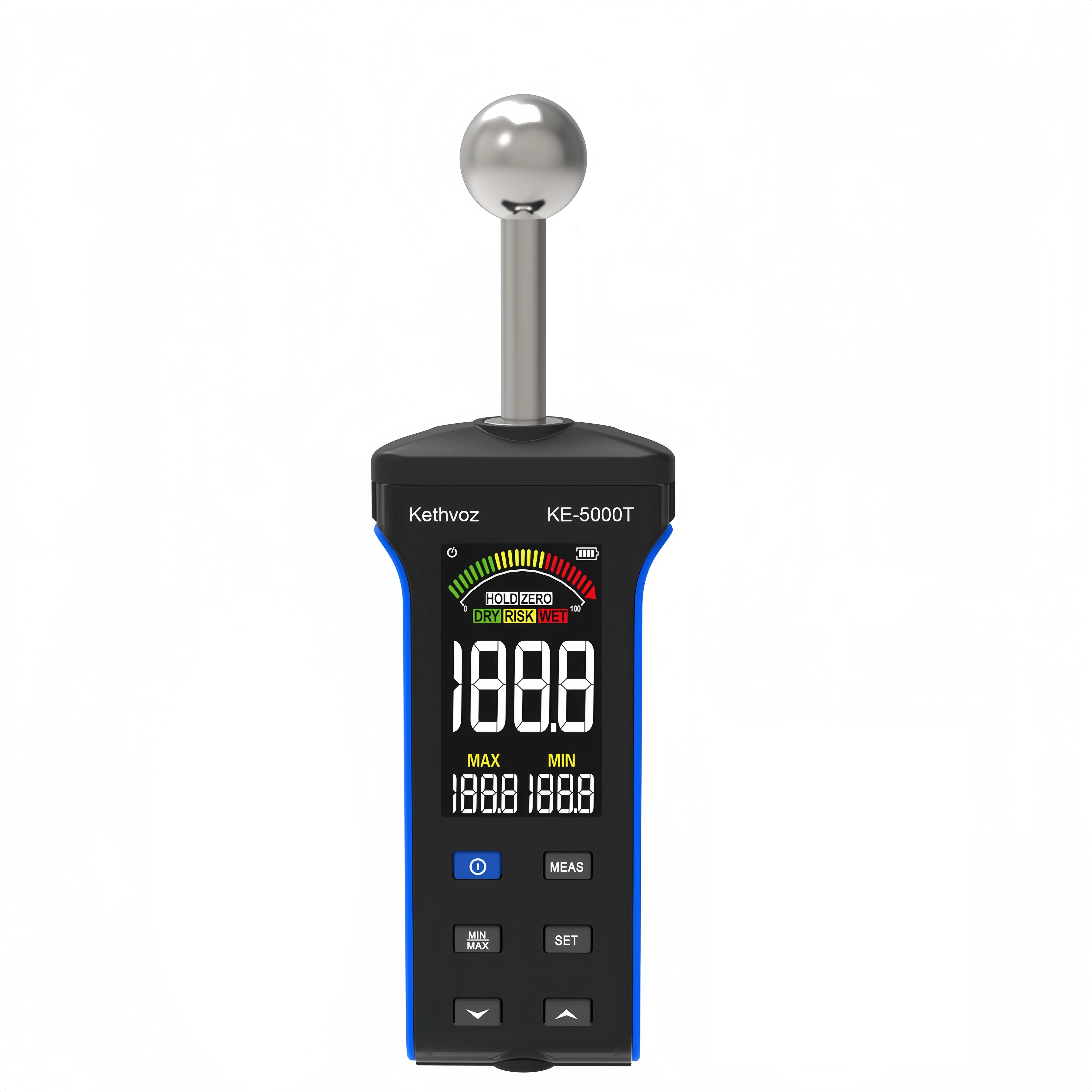 5000T Non-Destructive Moisture Meter for Concrete Wood Wall Floor Building Material, Digital Hygrometer for Constructor Engineer