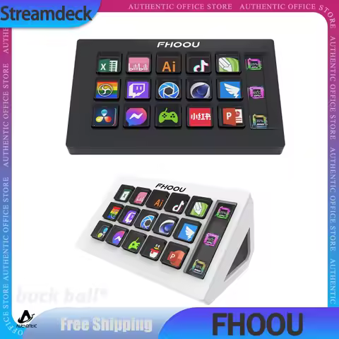 Streamdeck Visual Keyboard 15 Keys Cyber Deck Lcd Button Stream Deck Live Content Creation Controller Button Windows/Macos Gift