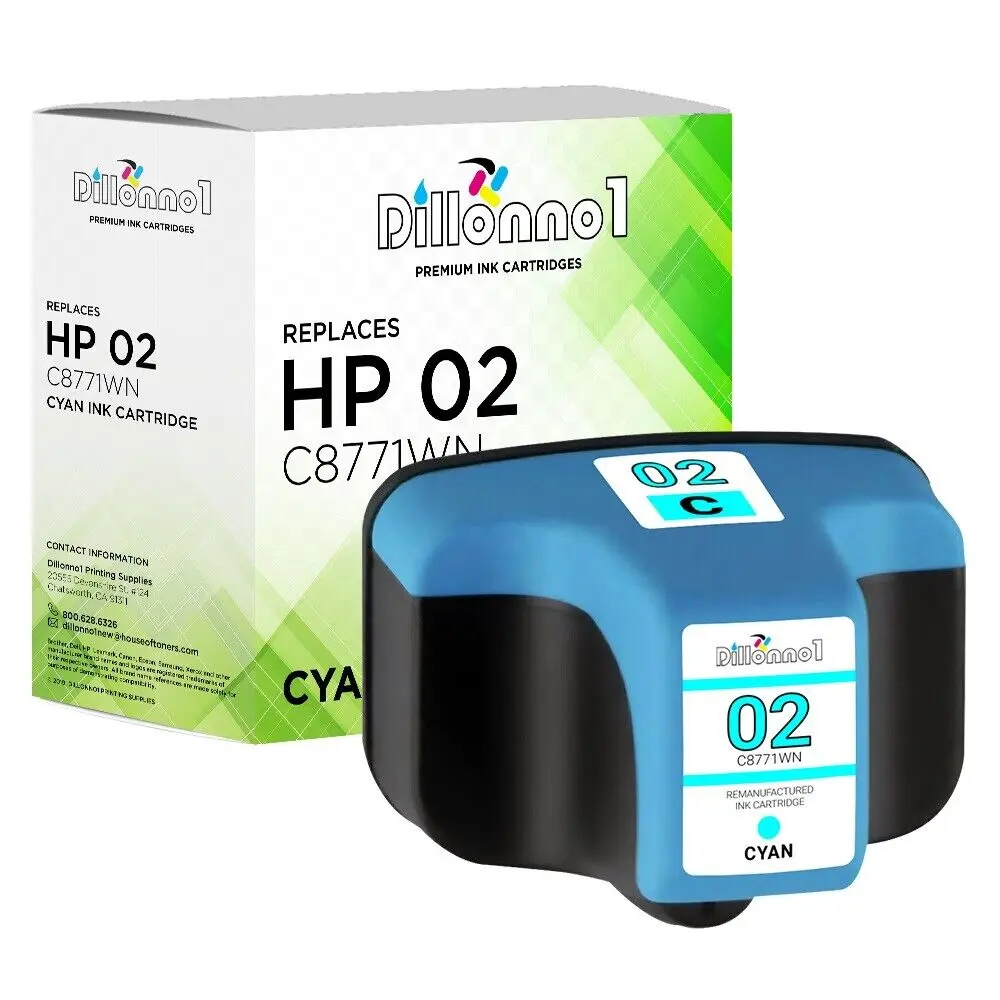 

For HP 02 For HP02 For HP C8771WN 02 Cyan Ink Cartridge