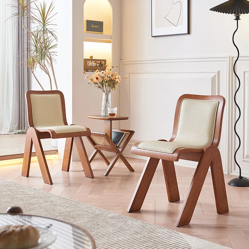 

Nordic rattan solid wood chair coffee table combination household simple balcony three-piece set 2023 new bed