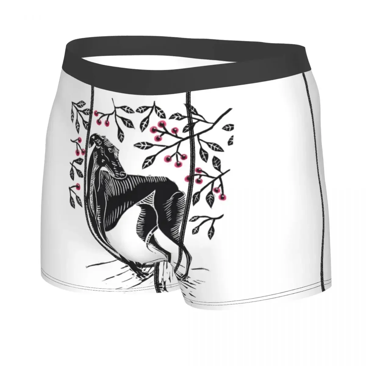 Custom Male Fashion Beneath The Cherry Tree Funny Greyhound Dog Underwear Lurcher Whippet Boxer Briefs Shorts Panties Underpants