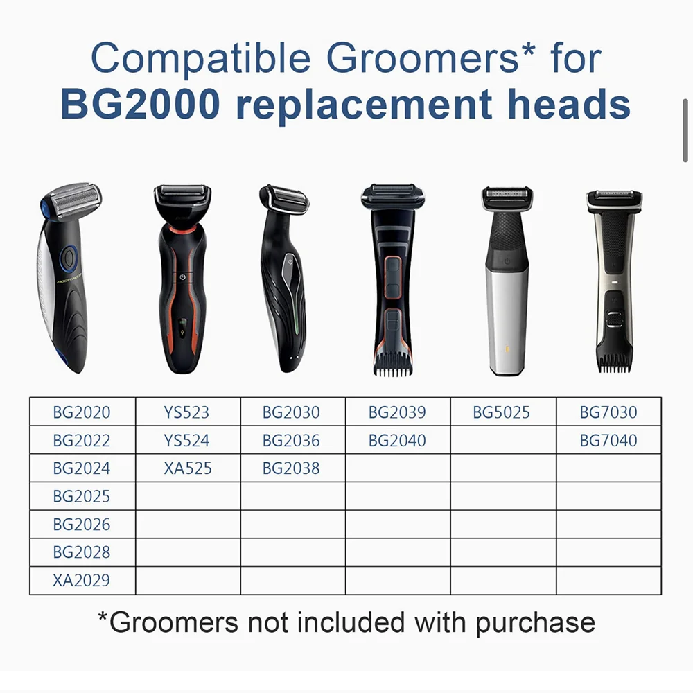 1/3/6 Pcs BG2000 เปลี่ยน Bodygroom ฟอยล์สําหรับ BG7030 BG7040 BG2029 BG2030 BG2040 BG2039 BG2024 TT2022 Trimmer เครื่องโกนหนวดฟอยล์หัว