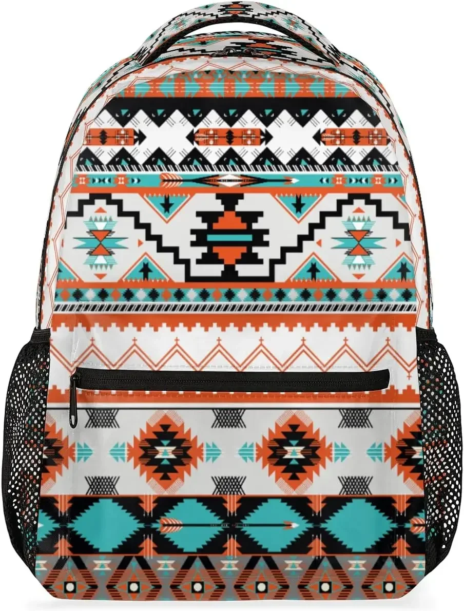 Wolf Backpacks Watercolor Ethnic Wolf Laptop Backpack Water Resistant College School Bookbag Computer Bag Travel Hiking