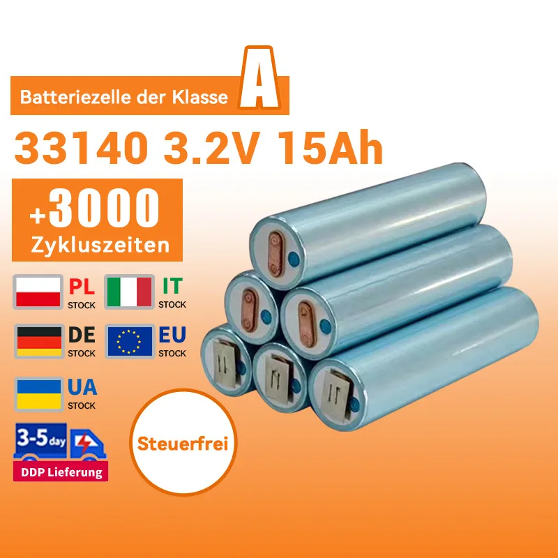 33140 33138 40135 3.2v 15Ah 20Ah Cylindrical Lifepo4 Cell Prismatic Solar Battery 280AH 280K MB31 MB30 Lithium Ion Battery