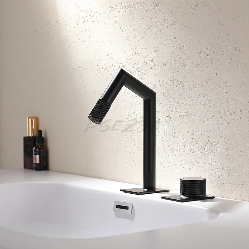 

Use of Hot and Cold Water Hotel and Household Single Handle All Copper Brushed Gold Bathroom Faucet with Dual