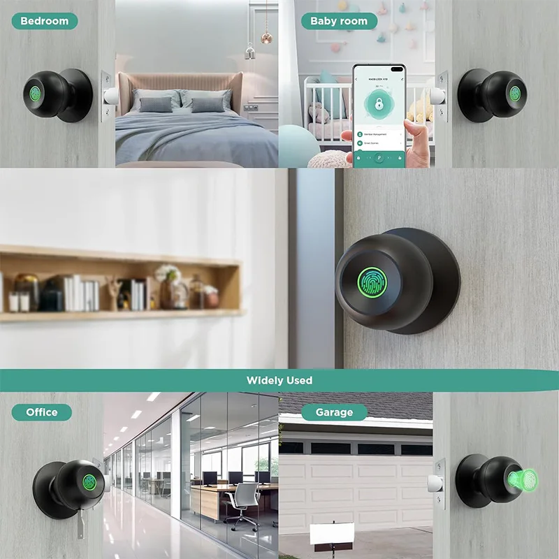 Nuovo Tuya Smart Lock 3 in 1 Blocco impronte digitali con chiavi Serratura porta Bluetooth Ingresso con impronta digitale Privacy Serratura porta posteriore