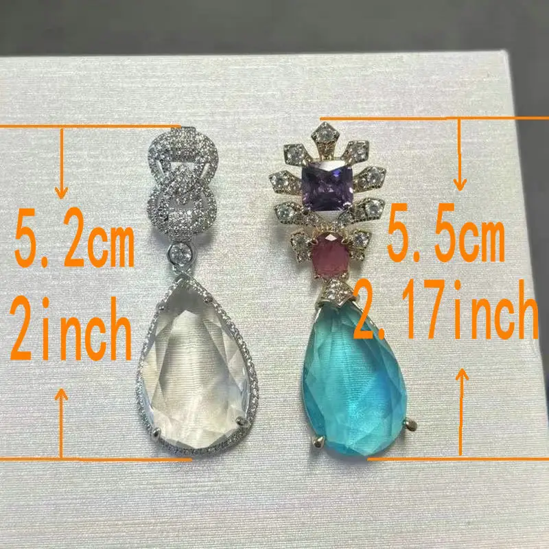Bilincolor Mode Vintage Große Gelb Cubic Zirkon Ohrring für Frauen – Detail 1