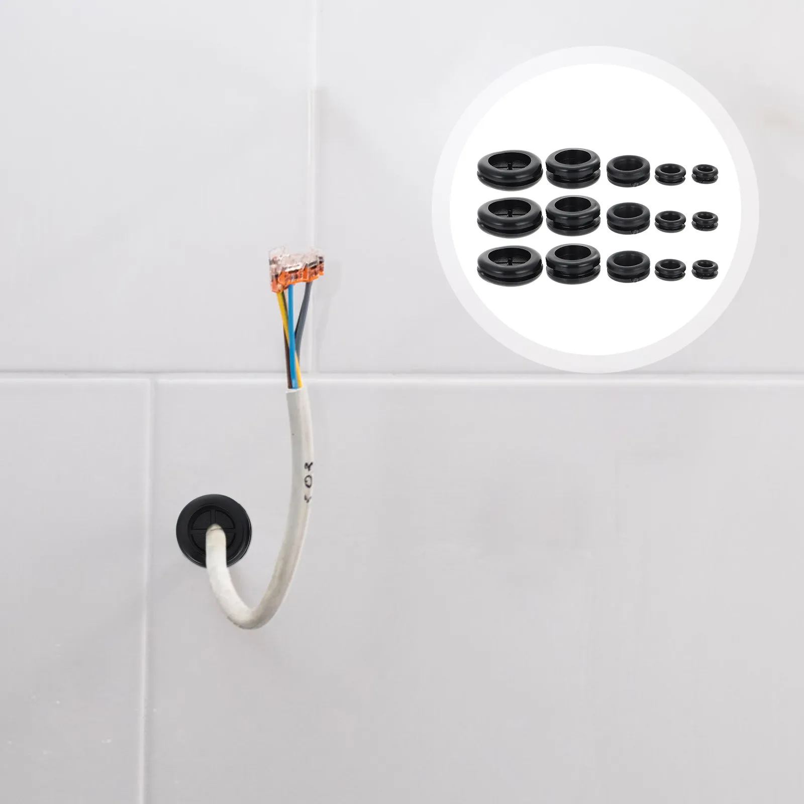 50Pcs Rubber Grommet Multi Size Reusable Sealing Gasket Washer Rubber Wire Protector Heat Oil Wear Resistant Electrical Wire