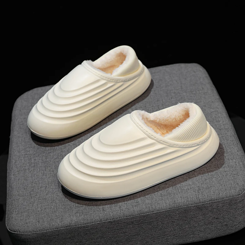 

Пара женской обуви, зимние хлопковые тапочки на высоком каблуке и толстой подошве, женская модная трибутомия, простая и элегантная хлопковая обувь для пар