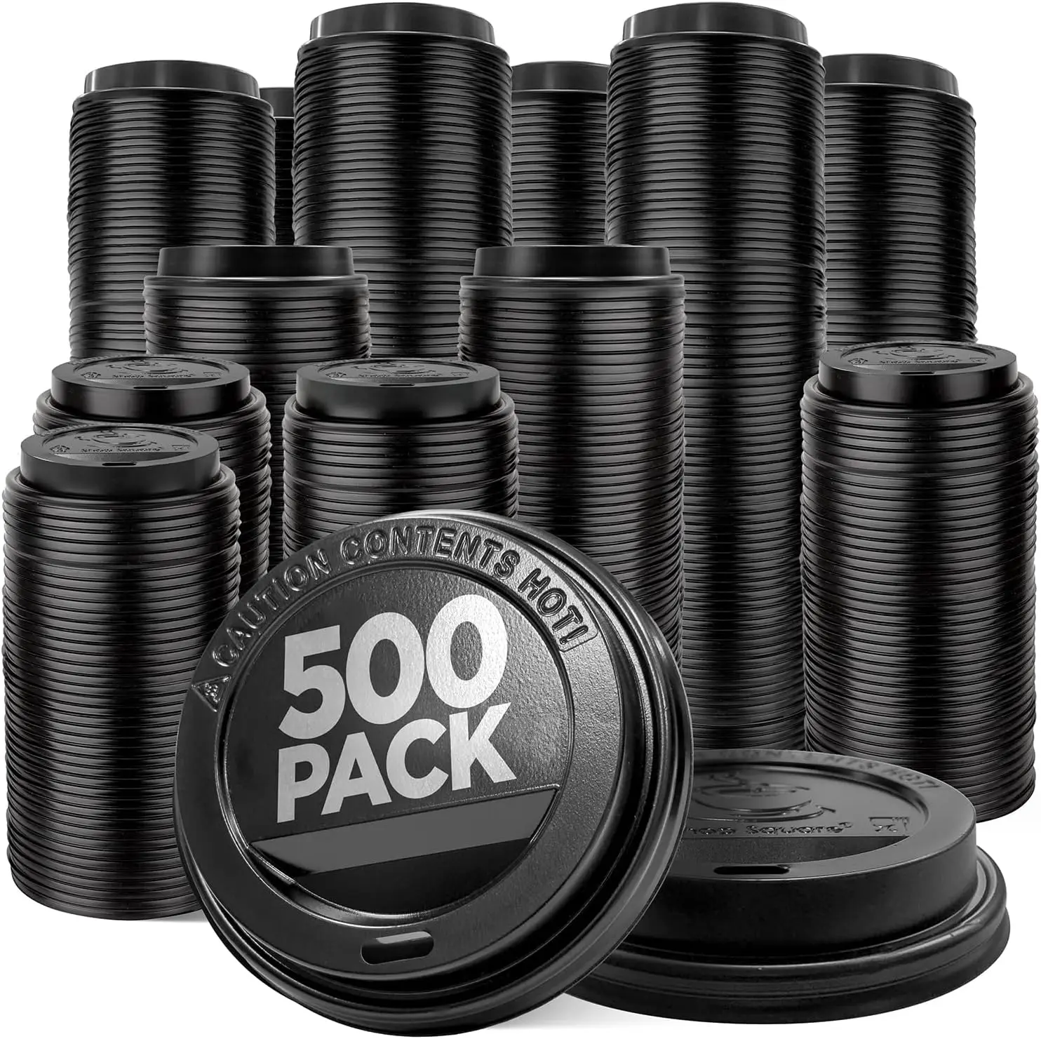 

(500-Pack) Coffee Cup Lids - Disposable Coffee Lids for 10, 12, 16, 20, & 24 oz Paper Cups, 8 oz Squat Cups, Dome for To