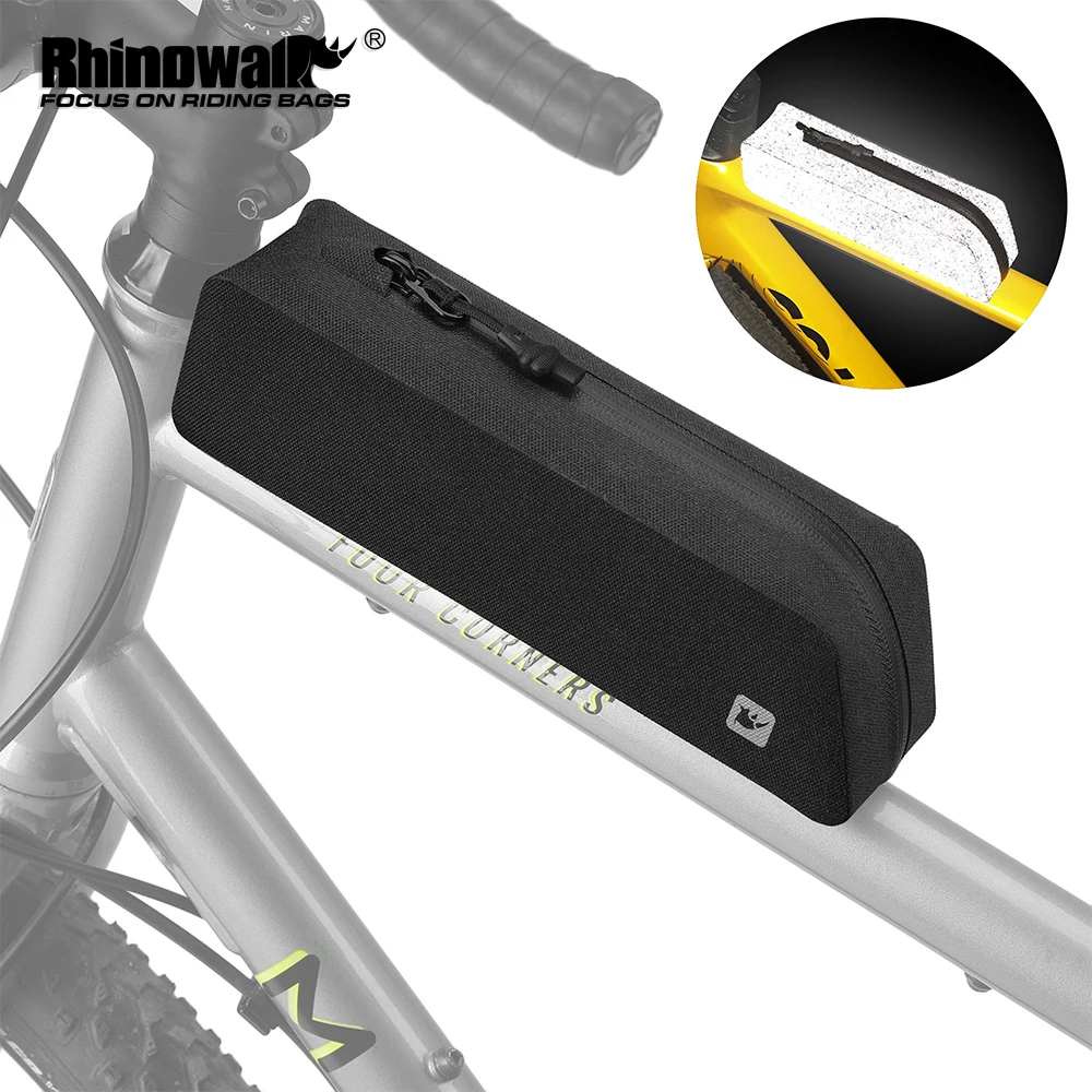 Rhinowalk Waterproof Bike Top Tube Bag Front Frame Storage for Gravel MTB Road Bike with Screw And Strap Installation