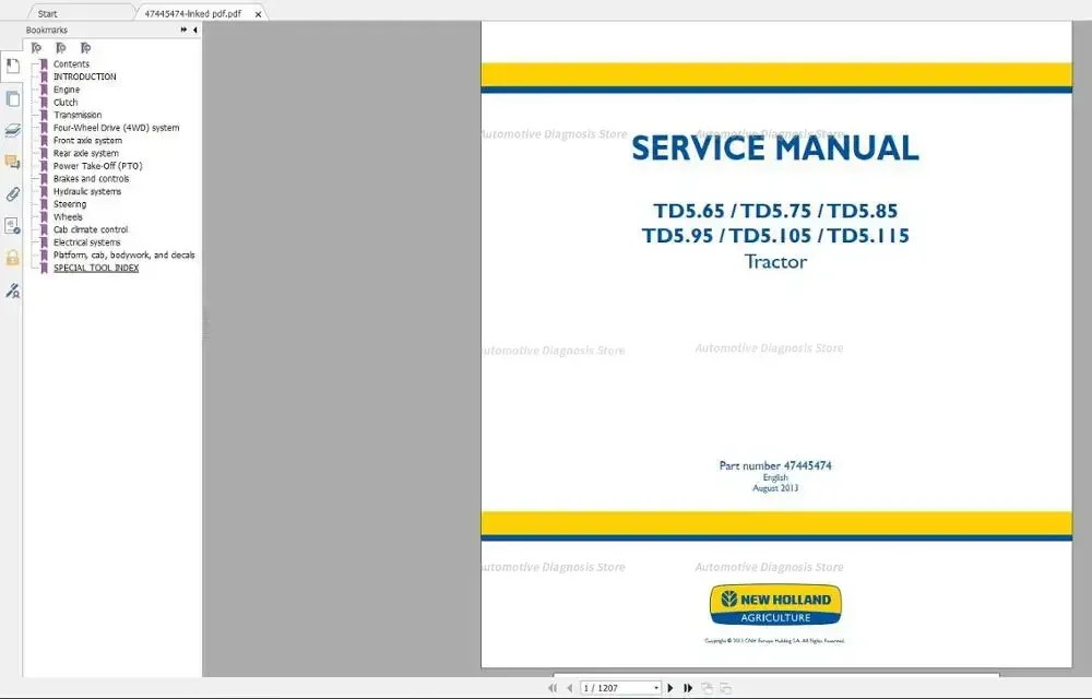   دليل الخدمة الزراعية New Holland AG PDF المحدث [04.2020] 170 جيجابايت