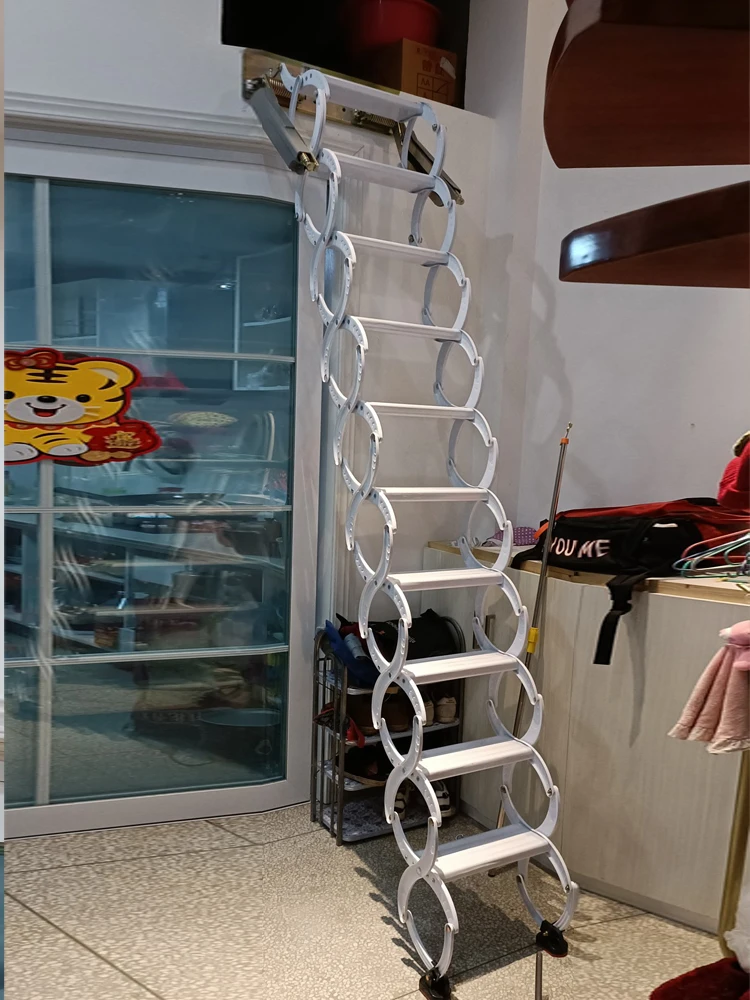 Escalera de expansión de ático para colgar en la pared, plegable, elevación, partición, contracción para interiores y exteriores