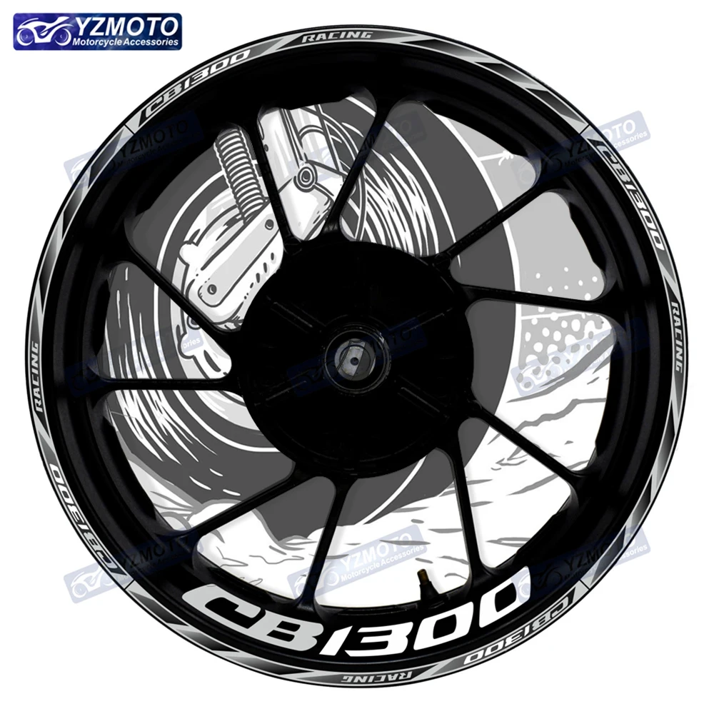 

Для мотоцикла Honda CB1300, 17-дюймовые наклейки на передние и задние гоночные колеса, светоотражающий обод, лента для ступицы мотоцикла, наклейка, наклейка