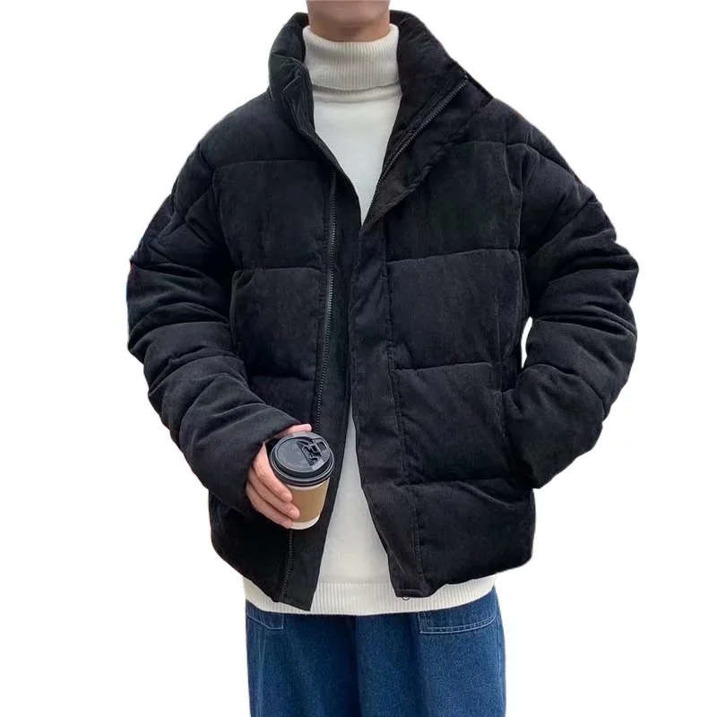 الرجال القطن Jaet الوقوف الياقة العصرية العلامة التجارية معطف الشتاء الدافئة سروال قصير ملابس خارجية Thiened طويل فضفاض صالح Sle #5