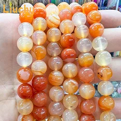 Natural Stone Orange Red Carnelian Agates Round Beads For Jewelry Making DIY Charm Bracelet Earrings15