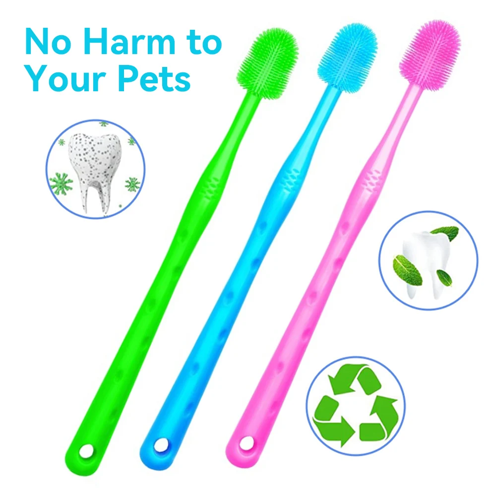 Pet Cat Toothbrush Super Soft Silicone Bristles Tooth Brush Oral Cleaning Cat Face Blackhead Cleaning Cat Acne Brush Teeth Brush