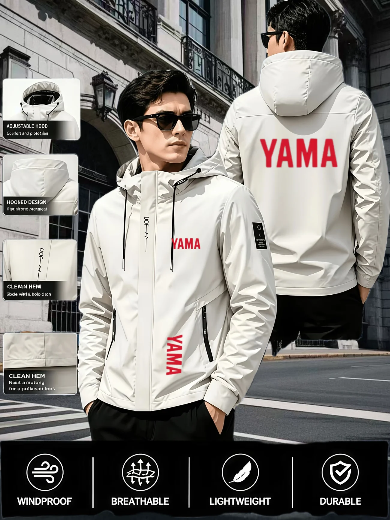 Outdoor Adventure Brands - Veste à capuche coupe-vent pour homme,