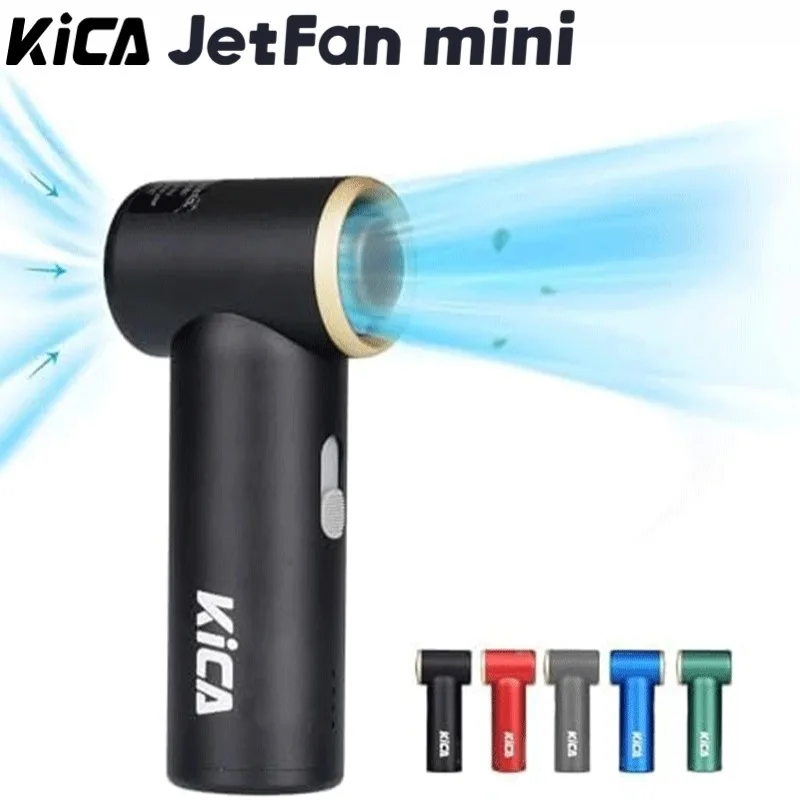 Kica JetFan mini Portable Cooling Fan, Pocket Size Handheld Air Blower, Rechargeable Fan with 13H Battery, Compact Metal Body