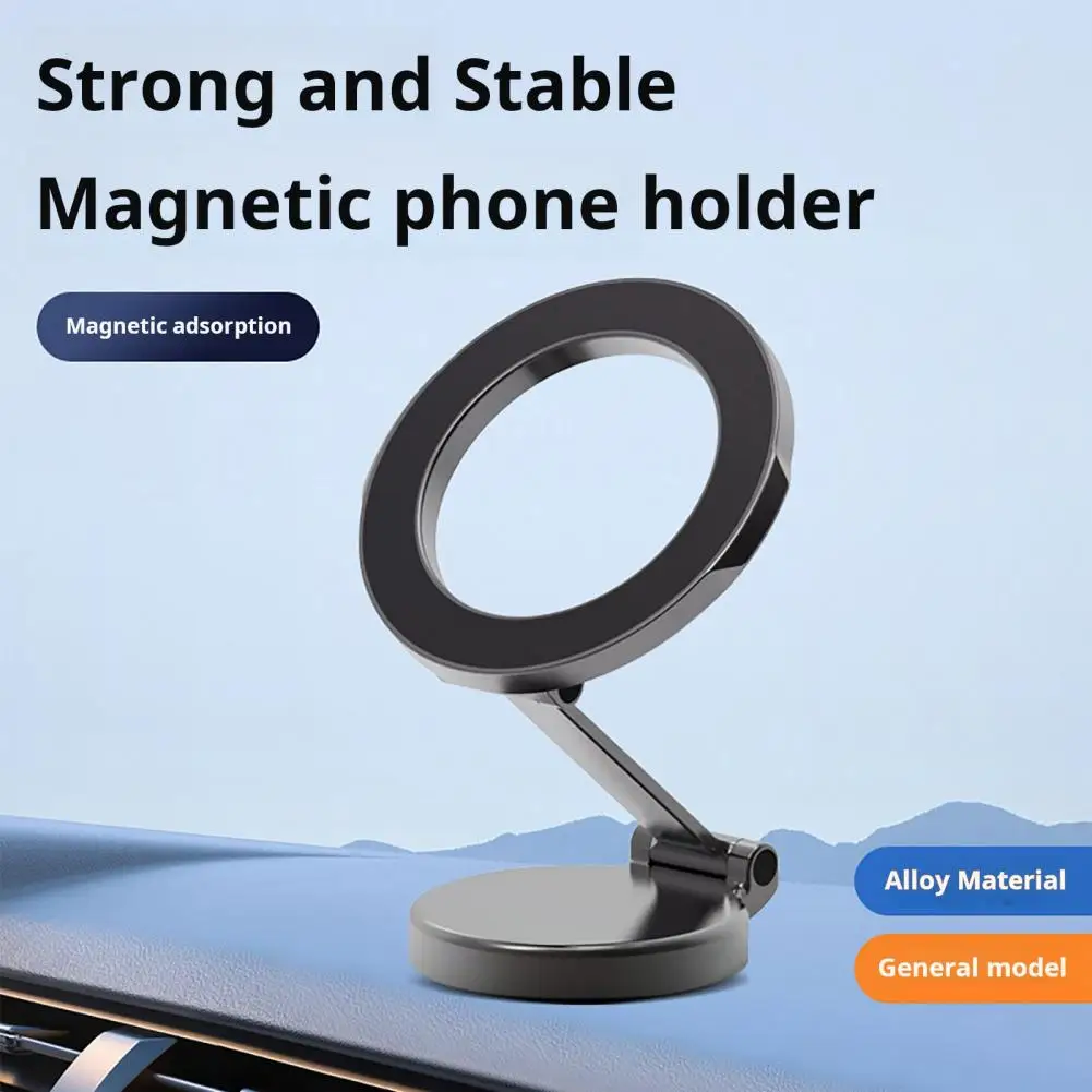 Suporte de telefone estável com rotação de 360 graus, suporte magnético de metal para telefone de carro para montagem mãos-livres no painel automático forte