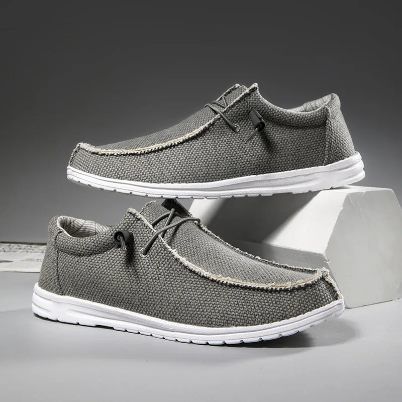 Mocasines Unisex Ligeros de Lona, Transpirables y Resistentes a Impactos, Zapatos Casuales para Hombre, Talla Grande, Cómodos, con Suela Plana de EVA
