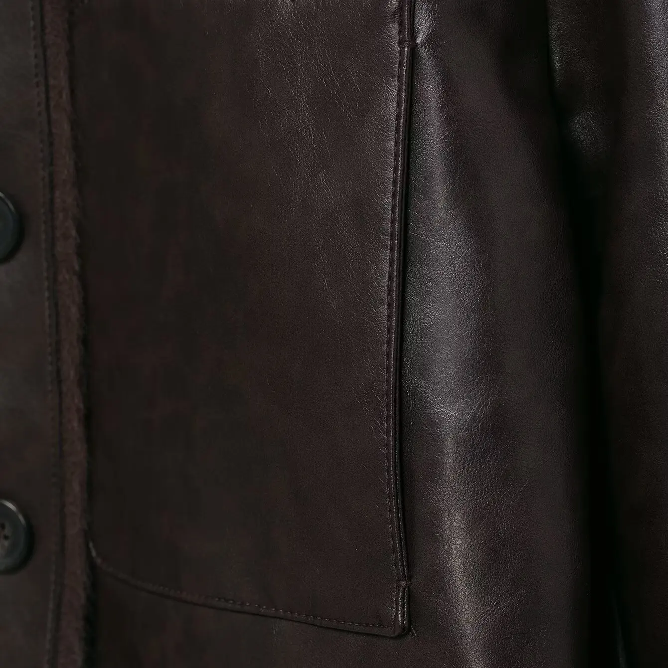 Faionable على الوجهين الفراء الاصطناعي Jaet المرأة ملابس خارجية KASLEAD جديد Sle طويل Sve زر إغلاق ألياف البوليستر #3